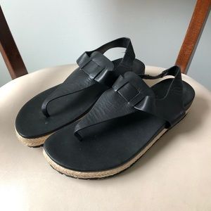 Vince black leather sandals